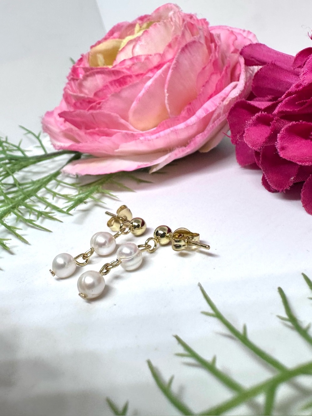 NEW⚜️Freshwater Baroque Pearl Dainty Drop Earrings - Picture 3 of 4